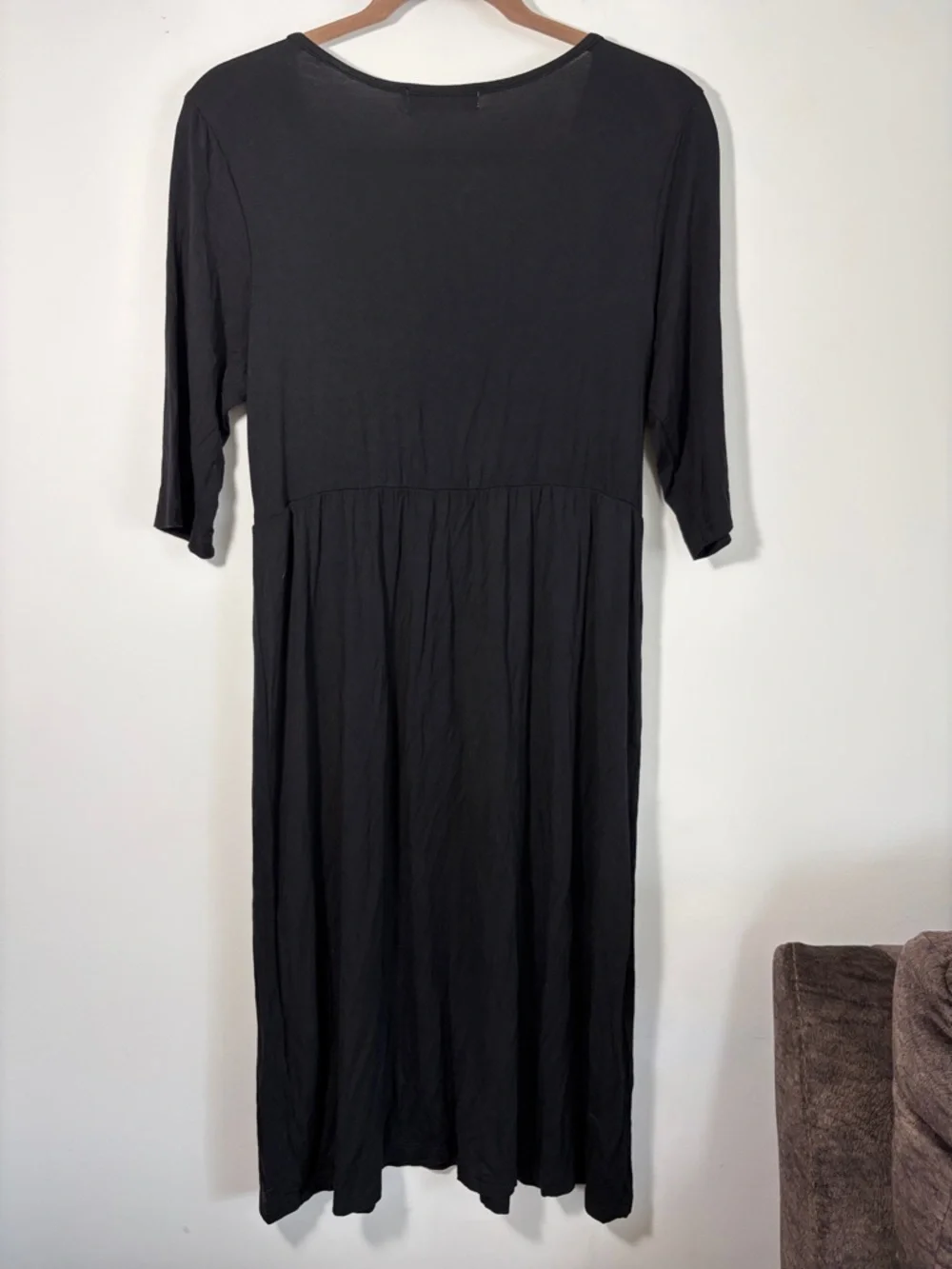 Latched Mama Black Wrap-Front Midi Dress - M - Picture 5 of 6